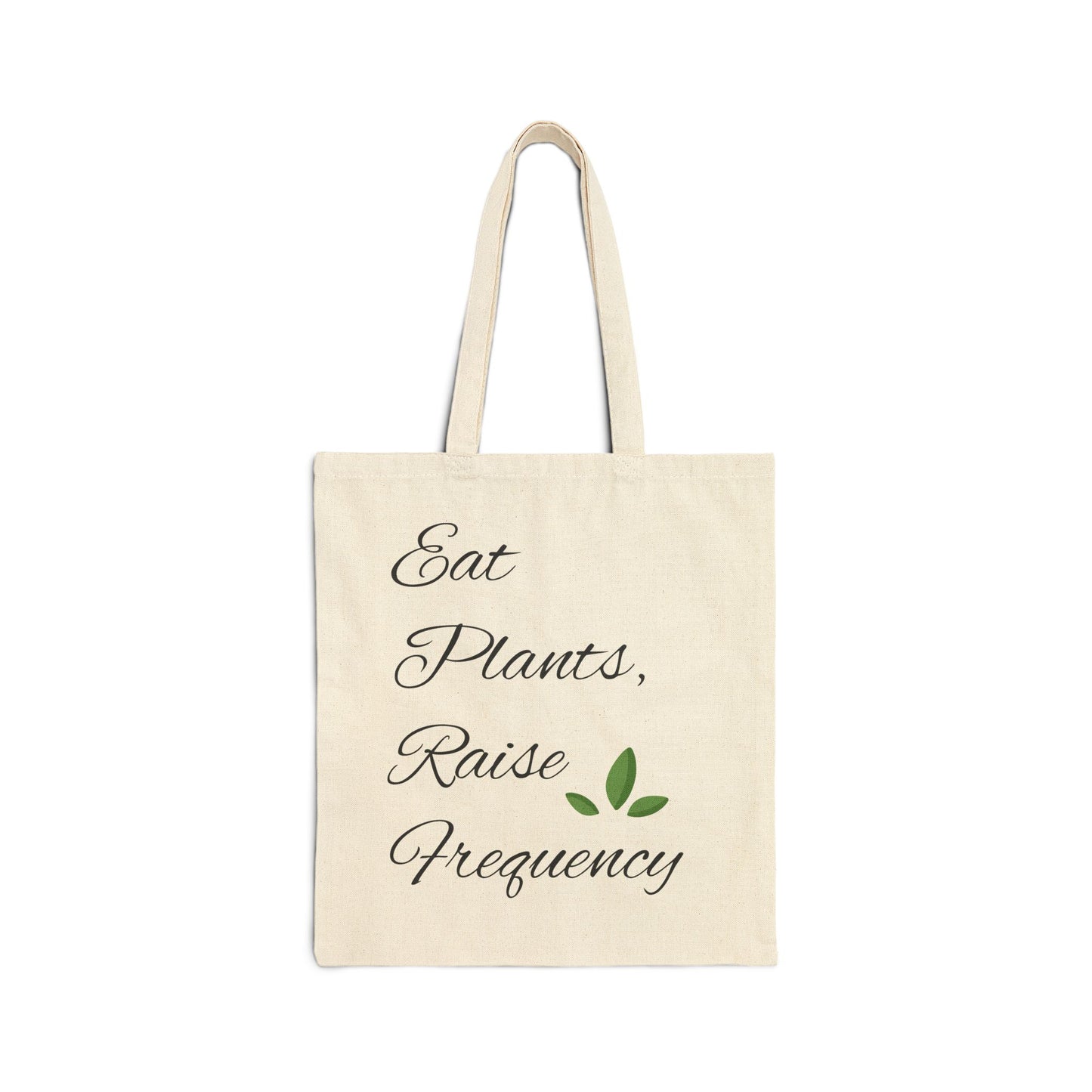 Eco-Friendly Cotton Canvas Tote Bag - Eat Plants, Raise Frequency, Reusable Shopping Bag, Grocery Bag, Gift for Plant Lovers, [...]