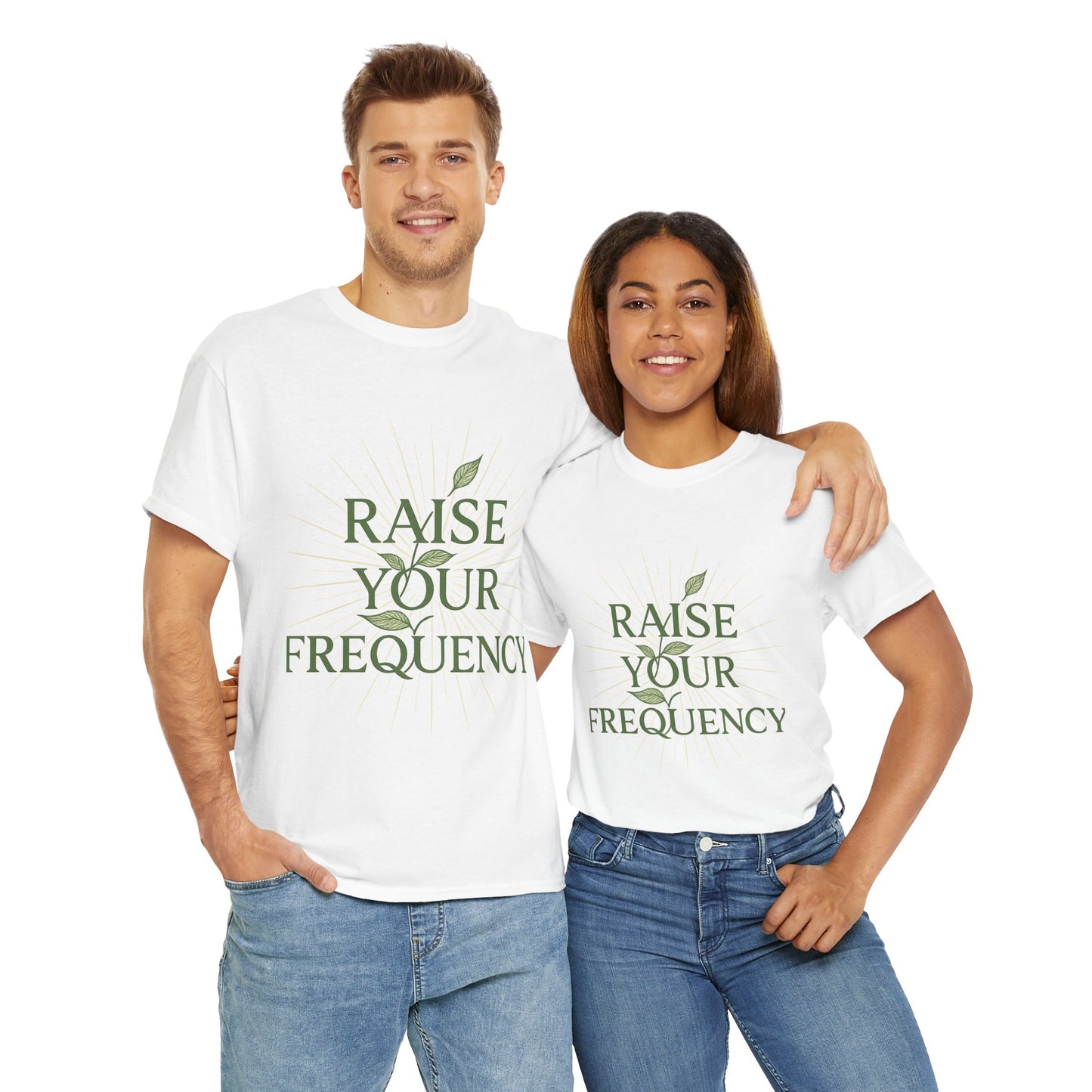 Unisex Heavy Cotton Tee - "Raise Your Frequency" - Mindfulness Apparel, Nature Lover Gift, Self-Care T-Shirt, Eco-Friendly Wear, [...]
