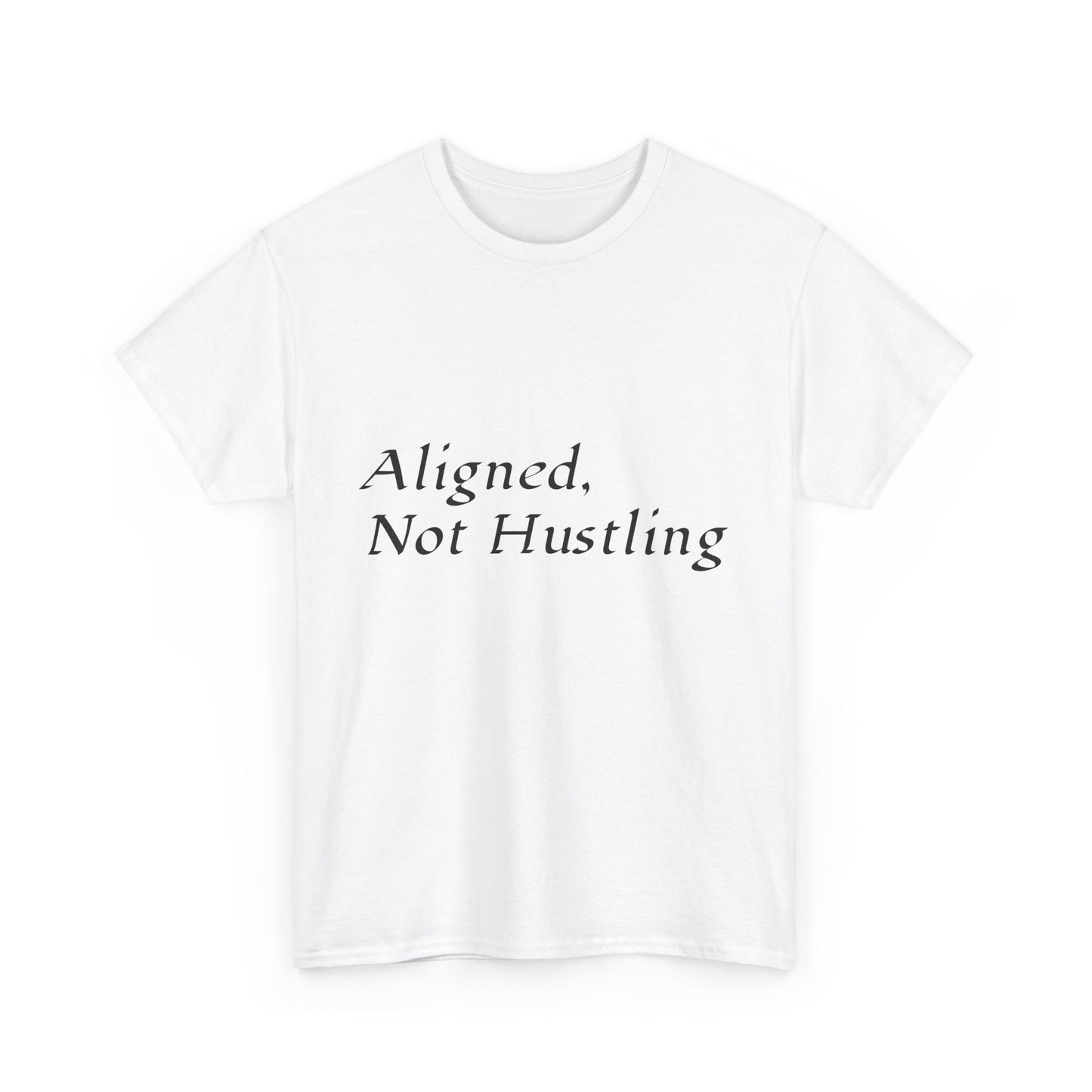 Unisex Heavy Cotton Tee - "Aligned. Not Hustling" - Motivational Quote Shirt, Casual Wear, Gift for Entrepreneurs, Relaxed Fit, [...]