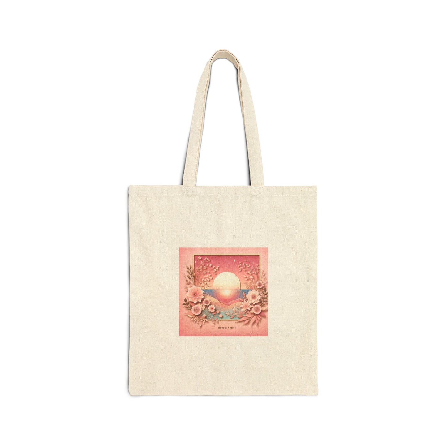 Sunset Floral Canvas Tote Bag, Eco-Friendly Shopping Bag, Beach Bag, Gift for Her, Boho Tote, Reusable Grocery Bag